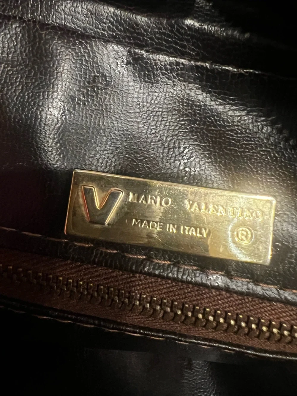 Vintage Mario Valentino Monogram Crossbody Bag Brown Leather Coated Canvas Vtg